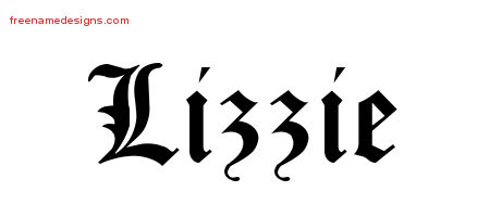 Blackletter Name Tattoo Designs Lizzie Graphic Download