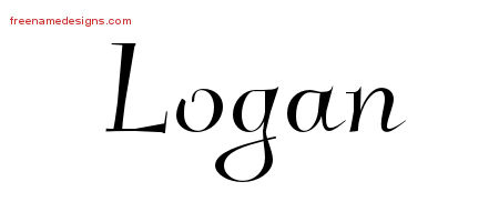 Elegant Name Tattoo Designs Logan Free Graphic