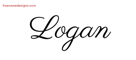 Classic Name Tattoo Designs Logan Printable