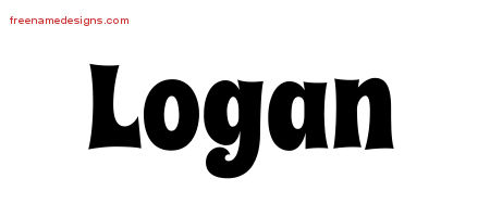 Groovy Name Tattoo Designs Logan Free Lettering