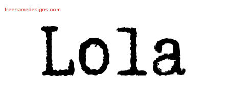 Typewriter Name Tattoo Designs Lola Free Download