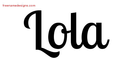 Handwritten Name Tattoo Designs Lola Free Download