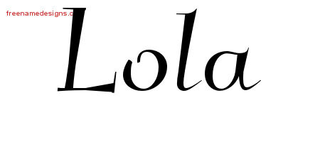 Elegant Name Tattoo Designs Lola Free Graphic