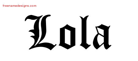 Blackletter Name Tattoo Designs Lola Graphic Download