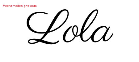 Classic Name Tattoo Designs Lola Graphic Download