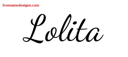 Lively Script Name Tattoo Designs Lolita Free Printout