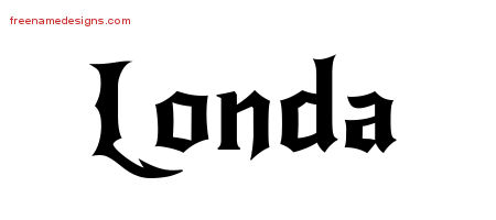 Gothic Name Tattoo Designs Londa Free Graphic