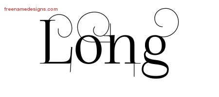 Decorated Name Tattoo Designs Long Free Lettering