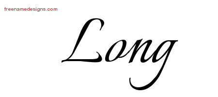 Calligraphic Name Tattoo Designs Long Free Graphic