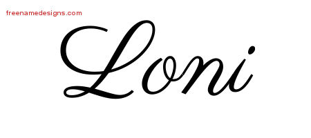 Classic Name Tattoo Designs Loni Graphic Download