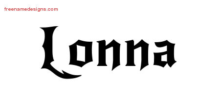 Gothic Name Tattoo Designs Lonna Free Graphic