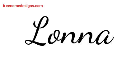 Lively Script Name Tattoo Designs Lonna Free Printout - Free Name Designs