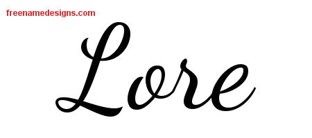 Lively Script Name Tattoo Designs Lore Free Printout