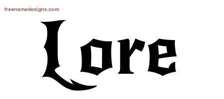 Gothic Name Tattoo Designs Lore Free Graphic