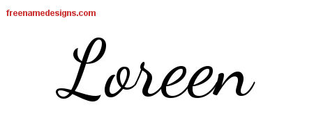 Lively Script Name Tattoo Designs Loreen Free Printout