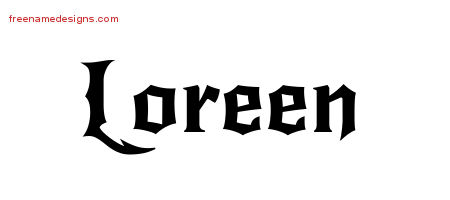 Gothic Name Tattoo Designs Loreen Free Graphic