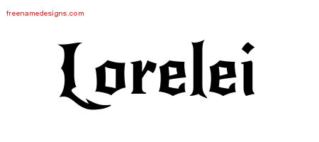 Gothic Name Tattoo Designs Lorelei Free Graphic