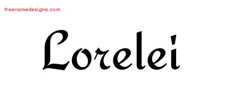 Calligraphic Stylish Name Tattoo Designs Lorelei Download Free