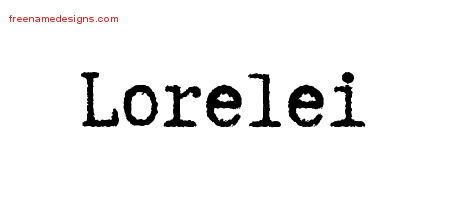 Typewriter Name Tattoo Designs Lorelei Free Download