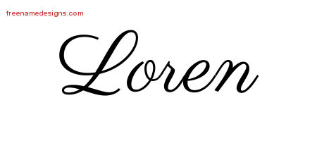 Classic Name Tattoo Designs Loren Printable