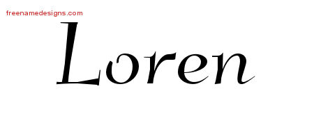 Elegant Name Tattoo Designs Loren Free Graphic