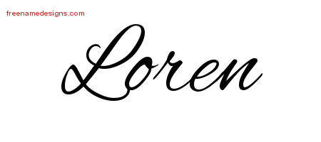 Cursive Name Tattoo Designs Loren Download Free