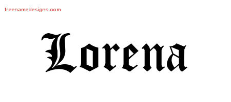 Blackletter Name Tattoo Designs Lorena Graphic Download