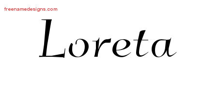 Elegant Name Tattoo Designs Loreta Free Graphic