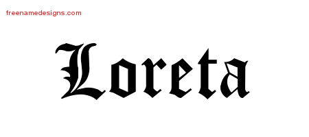 Blackletter Name Tattoo Designs Loreta Graphic Download