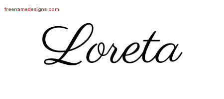Classic Name Tattoo Designs Loreta Graphic Download