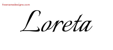 Calligraphic Name Tattoo Designs Loreta Download Free