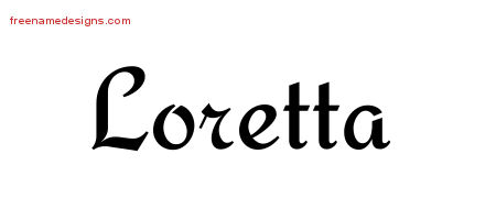 Calligraphic Stylish Name Tattoo Designs Loretta Download Free