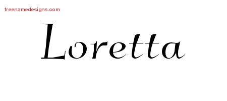 Elegant Name Tattoo Designs Loretta Free Graphic