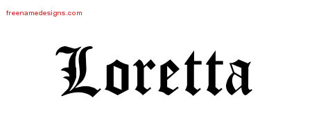 Blackletter Name Tattoo Designs Loretta Graphic Download