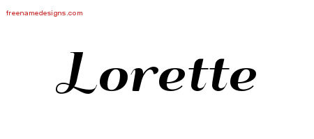 Art Deco Name Tattoo Designs Lorette Printable