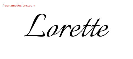 Calligraphic Name Tattoo Designs Lorette Download Free