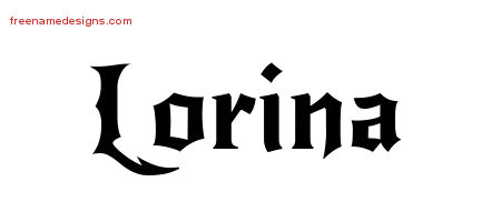 Gothic Name Tattoo Designs Lorina Free Graphic