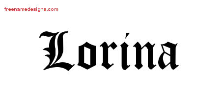Blackletter Name Tattoo Designs Lorina Graphic Download
