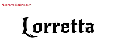 Gothic Name Tattoo Designs Lorretta Free Graphic