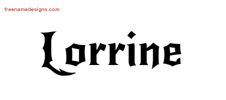 Gothic Name Tattoo Designs Lorrine Free Graphic