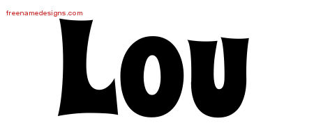 Groovy Name Tattoo Designs Lou Free