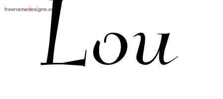 Elegant Name Tattoo Designs Lou Free Graphic