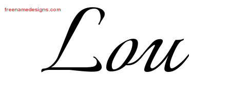 Calligraphic Name Tattoo Designs Lou Free Graphic