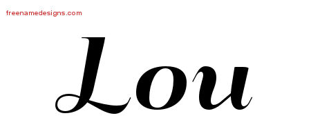 Art Deco Name Tattoo Designs Lou Printable