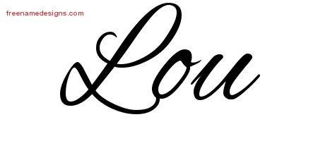 Cursive Name Tattoo Designs Lou Free Graphic
