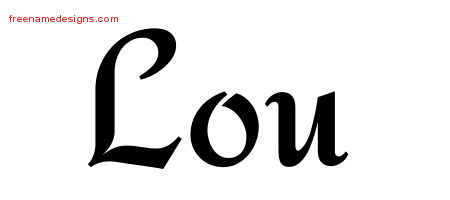 Calligraphic Stylish Name Tattoo Designs Lou Download Free