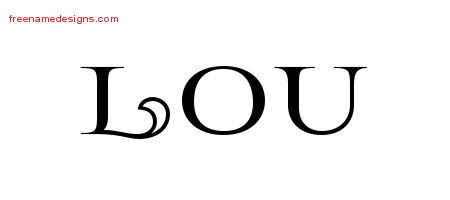 Flourishes Name Tattoo Designs Lou Printable