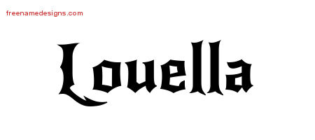 Gothic Name Tattoo Designs Louella Free Graphic
