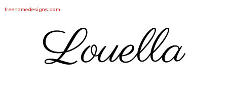 Classic Name Tattoo Designs Louella Graphic Download