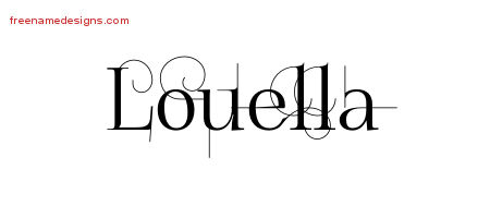 Decorated Name Tattoo Designs Louella Free